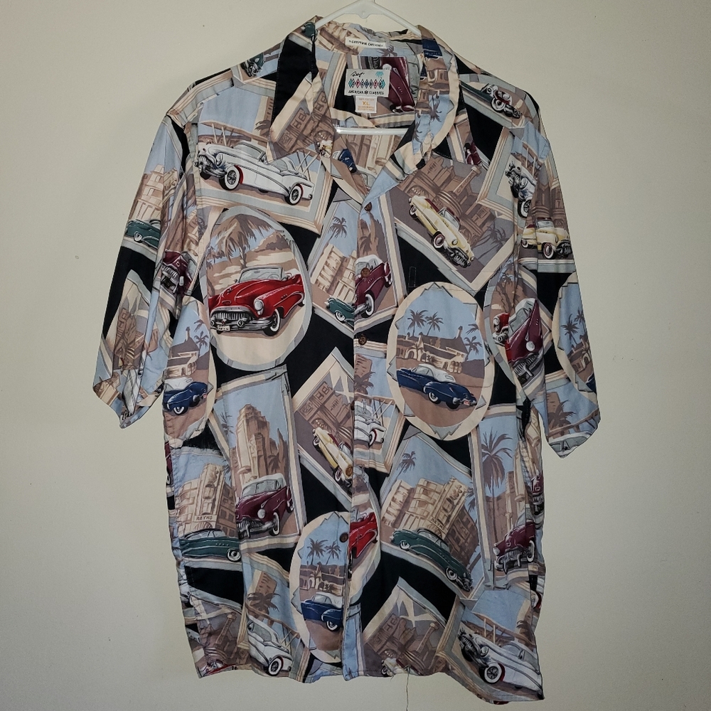 Reyn Spooner Vintage Buick Super 8 Special American Classic Cars Aloha Shirt XL